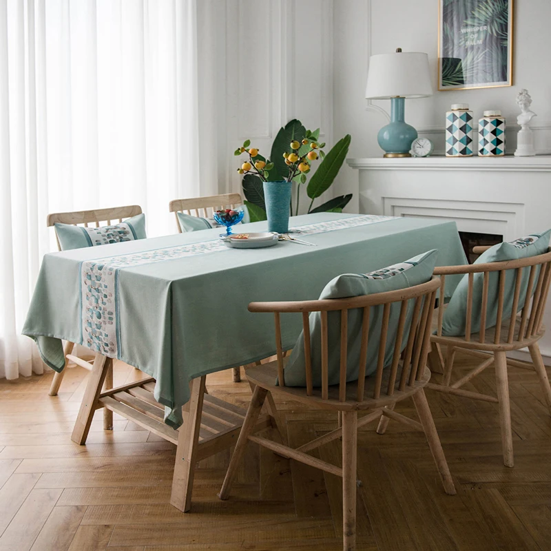 Новинка стильная Водонепроницаемая Декоративная скатерть FSISLOVER зеленая