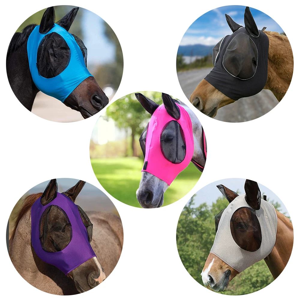 Летняя маска для защиты от комаров и лошадей сетчатая вуаль глаз защитный чехол