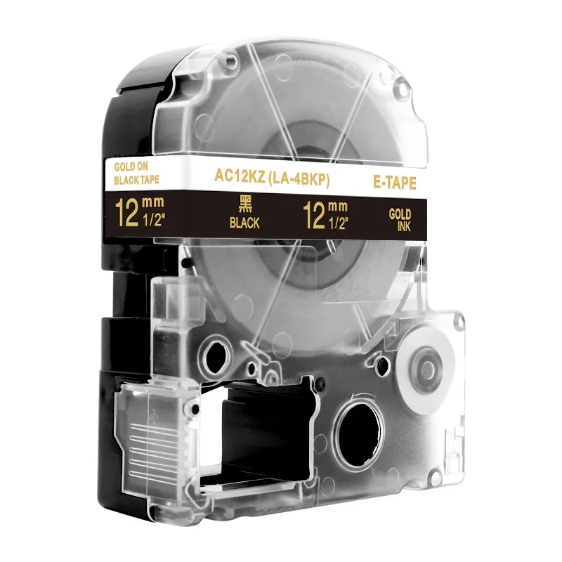 Gold on Black Unistar SS12KW совместимый с Epson/KingJim SS12KW LC-4WBN 12 мм черный на белом производитель этикеток для LW300 LW400 принтер этикеток - Цвет: Gold on Black