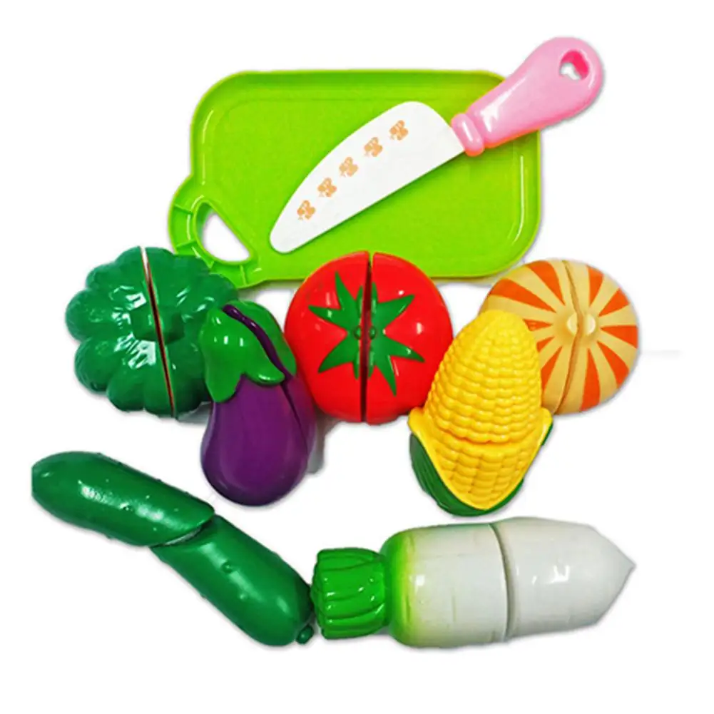 

Kids Pretend Role Play Kitchen Fruit Vegetable Food Toy Cutting Set Kids Educational Toys for Children Gifts Random Fruits
