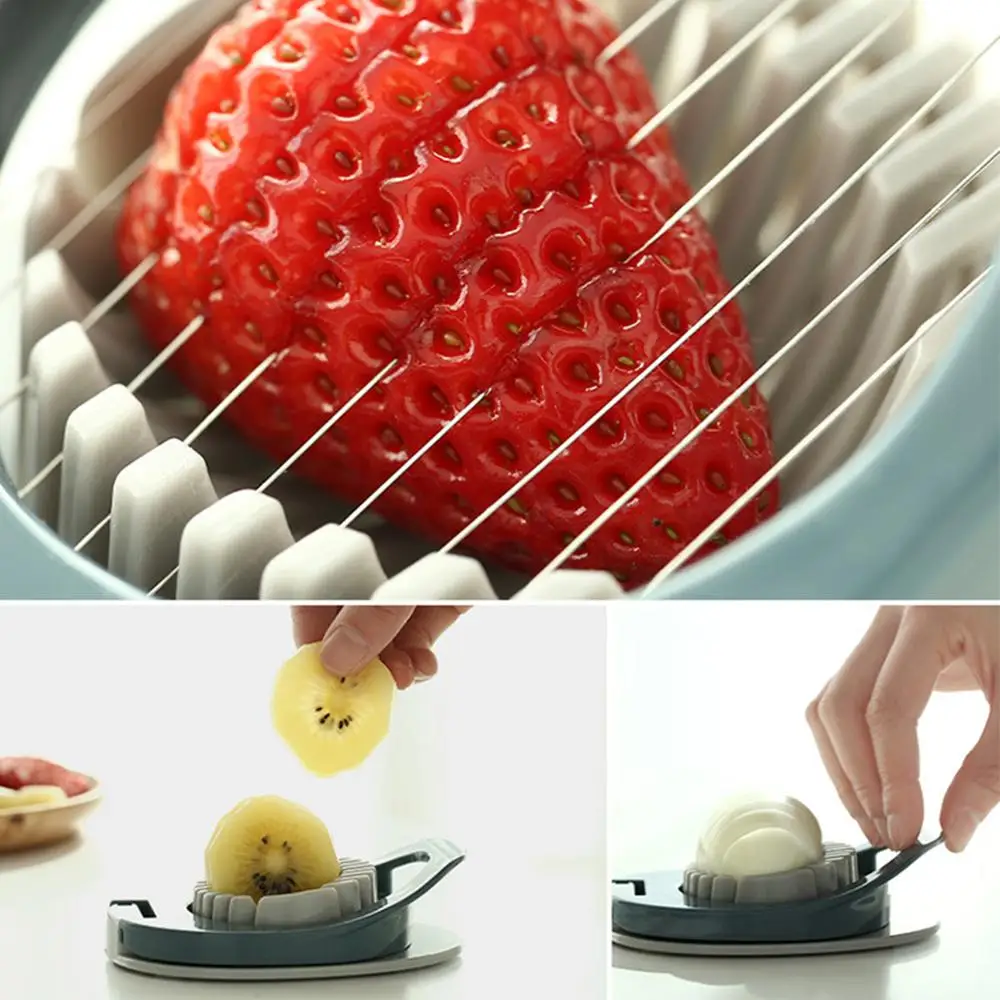 

New Kitchen Household Multifunctional Multipurpose Stainless Steel Wire Egg Slicer for Hard Boiled Eggs Strawberry Fruit Slicer