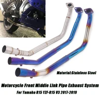 front middle link pipe stainless steel for yamaha r15 yzf r15 v3 2017 2018 2019 motorcycle exhaust system refit replace