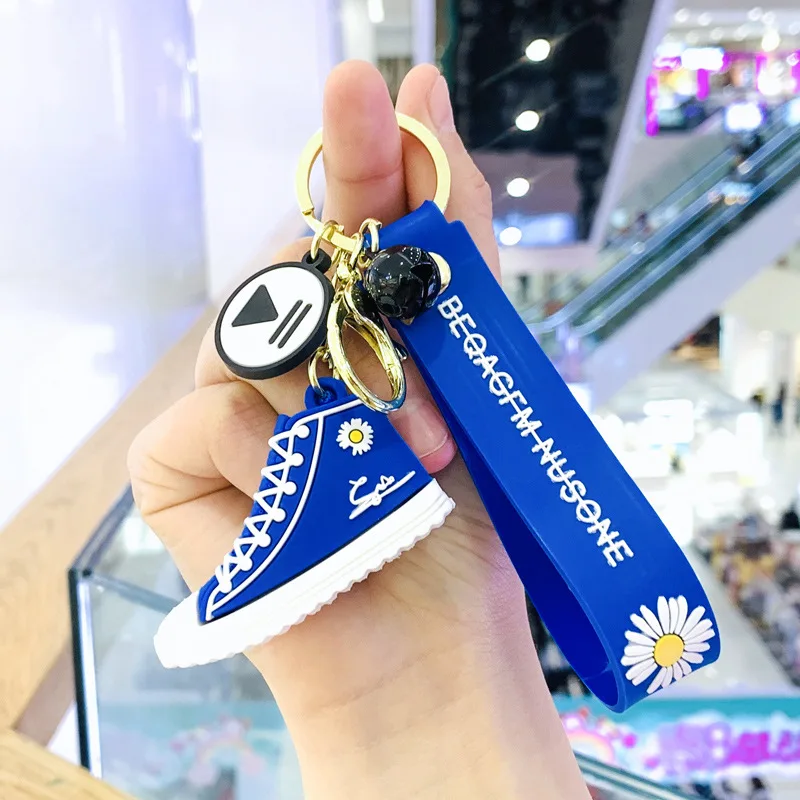 

2020 new key chain pendant Silicone Korean handbag key chains accessory lovely Daisy car key ring gift for a good friend