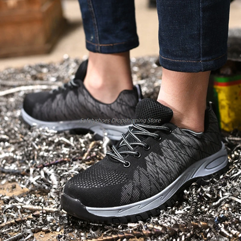 

Breathable Boots Safety Shoes Men's Working Shoes For Men Flat Boots Anti-Smashing Security Shoes Protective Boots New Footwear