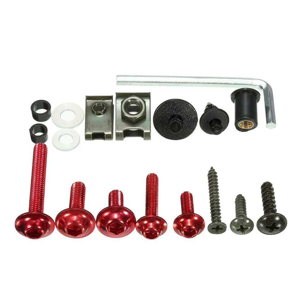 

223PCS Motorcycle Bike Windscreen Fairing Bolts Kit Fastener Clips Screws Pins