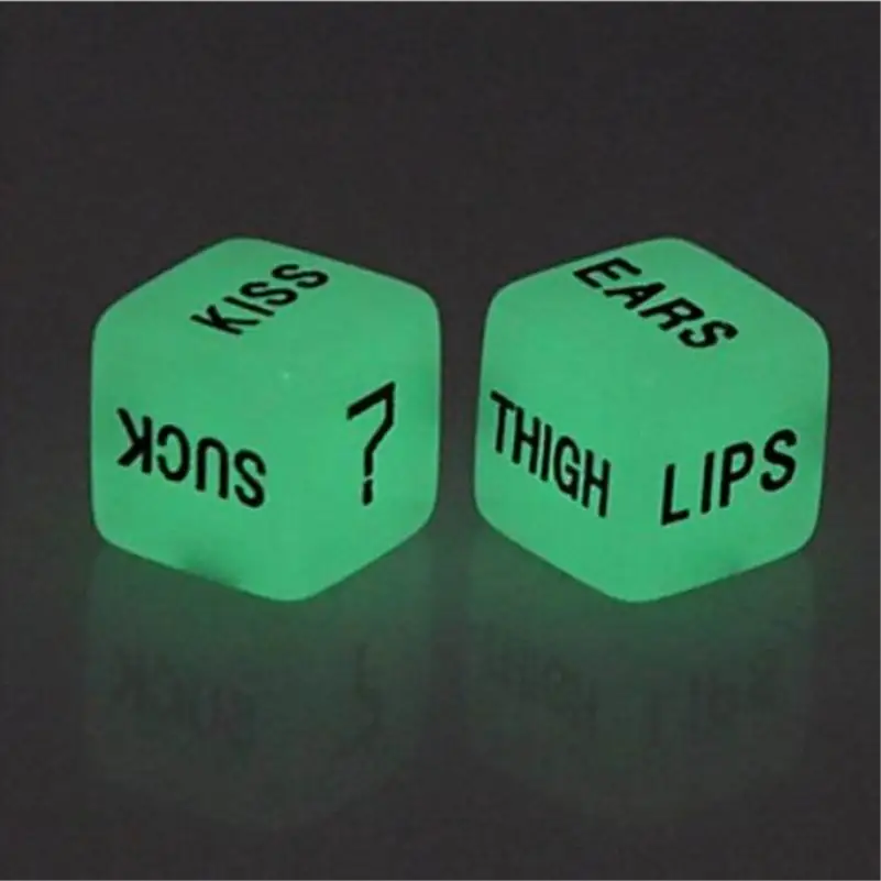 2 шт. фосфоресцирующие Забавные эротические игральные кости Романтика Любовь