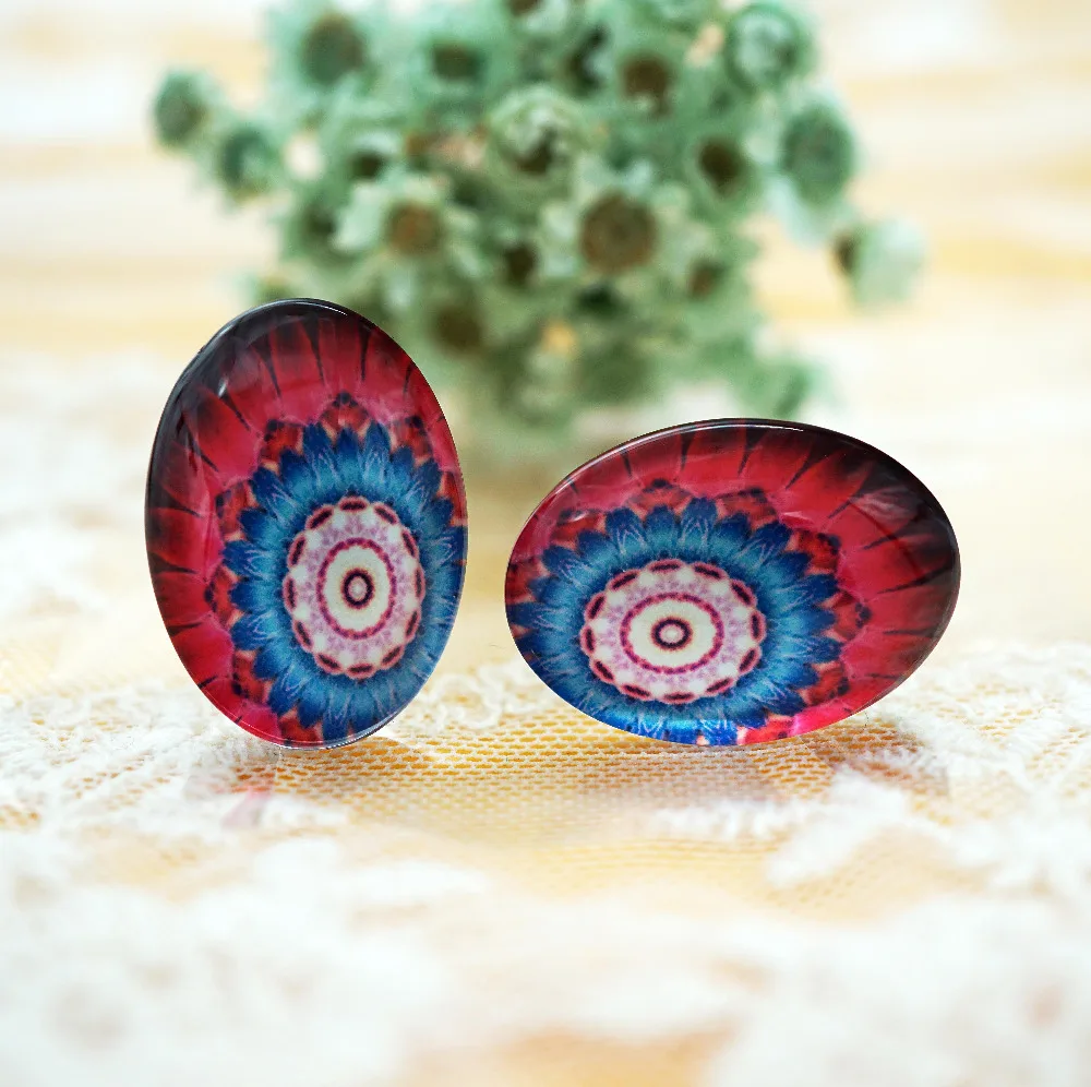 10 шт./лот Овальный мм x 14 мм/13 18 стеклянный кабошон для браслета Ожерелье Серьги