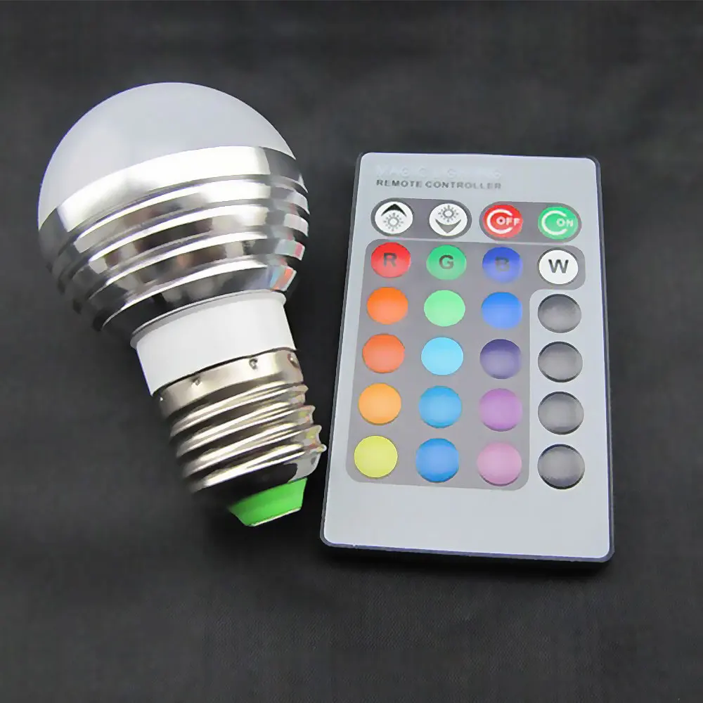 Светодиодный RGB светильник E27 16 цветов волшебный светодиодный E14 110 В 220 85 265 в