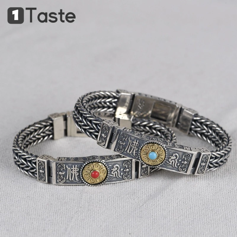 Одинарный вкус стандартный тайский серебряный мужской браслет цепочка с шестью