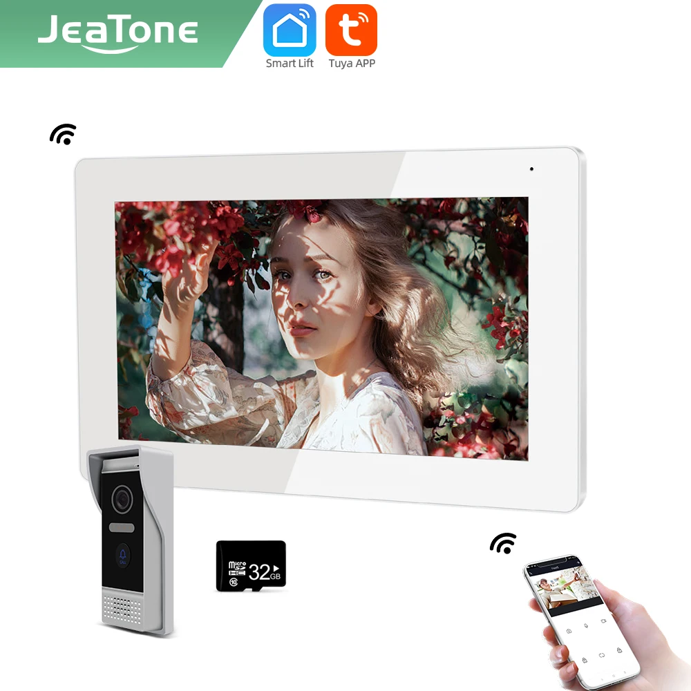 Jeatone Tuya смартфон 7 &quotIP WIFI видеодомофон для домашнего монитора дверной звонок