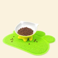 waterproof cat litter mat pvc pet feeding bowl placemat non slip cat litter trapper mats paw print dog pad easy cleaning pet mat
