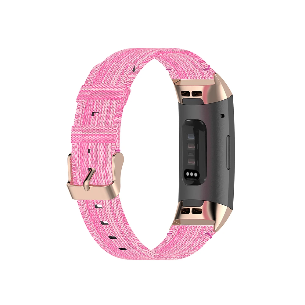 Nylon Woven Bands for Fitbit Charge 3/4 & 3 SE Band Replacement Accessory Straps Wristbands Bracelet Women Pink Luxury | Наручные часы