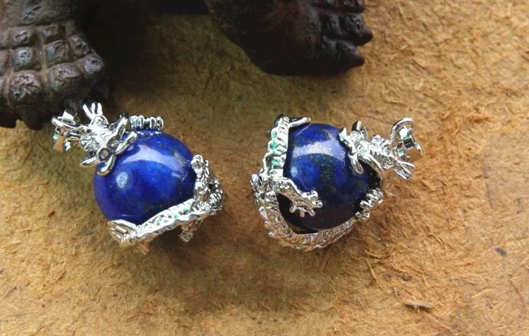 Turquoise Jade Amethyst Stone Pendant Jewelry China Dragon Wraps Necklace | Pendants