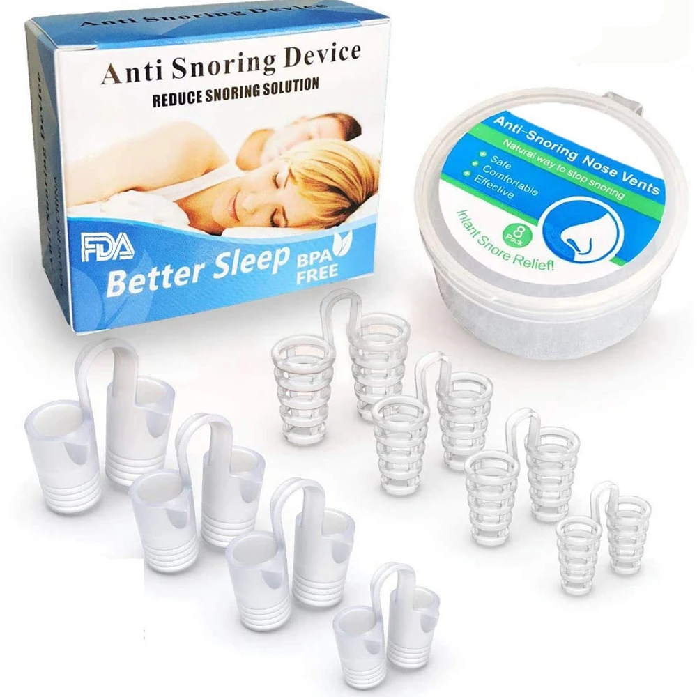 

8PCS Snoring Solution Anti Snoring Devices Snore Stopper Nose Vents Dilators Sleeping Aid Breathing Apnea Guard Anti Ronco