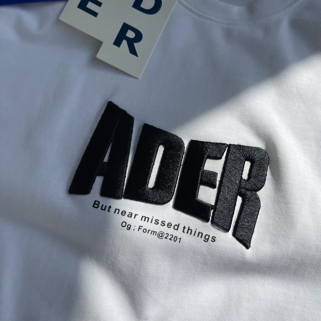 

Men's Women's T-shirt High Quality Cotton Embroidered Letter Ader Top Loose Oversized Short Sleeve Tee Women's White T-shirt