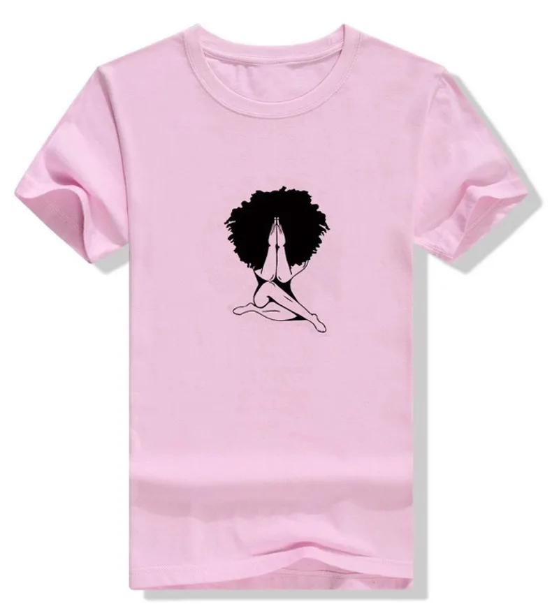 

Afro Hair Girl Print Women T Shirt Short Sleeve O Neck Loose Women Tshirt Ladies Fashion Tee Shirt Tops Clothes Camisetas Mujer