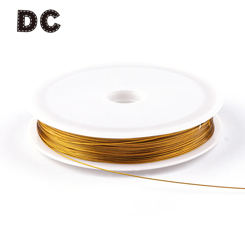 

45m/Roll 0.38/0.45/0.6mm Glod Color Stainless Steel Rope String Cord Thread For Necklace DIY Jewelry Making Findings Materials