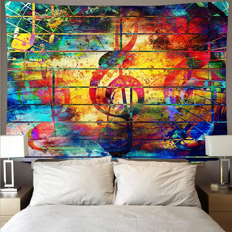 

music note tapestry wall hanging blanket large wall cloth dorm background colorful large wall rug