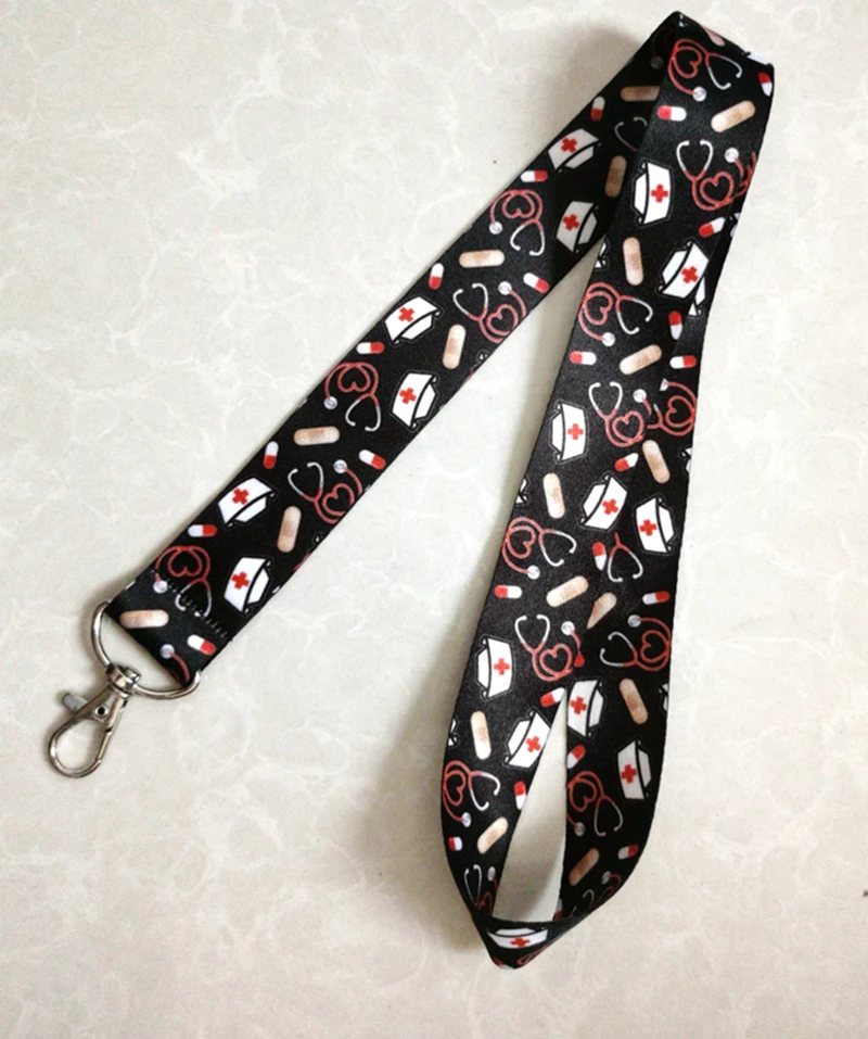 

10 pcs cartoon Doctor nurse lanyard Neck Strap Lanyards Card Holders Bank Neck Strap Card Bus ID Holders Rope Key