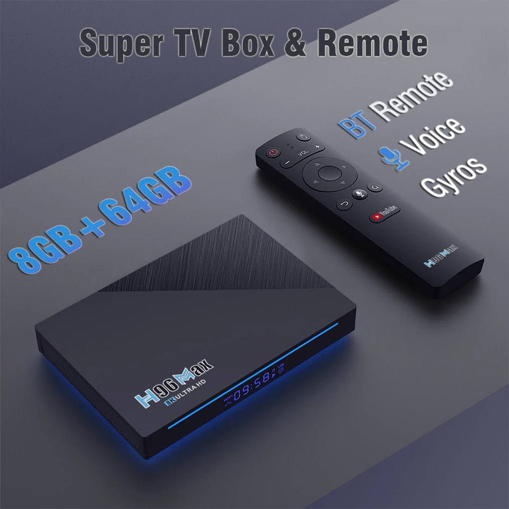 

H96 Max Smart TV Box Android 10 RK3318 4GB 64GB USB3.0 1080P H.265 60fps Google Voice Assitant Youtube 4K Smart TVbox 9.0 H96max