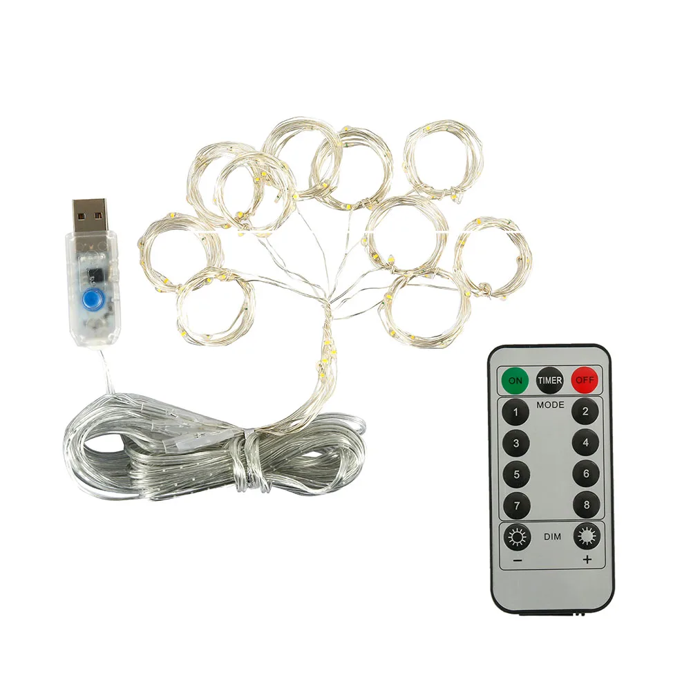 

3M LED Curtain Lights Christmas Fairy String Light Remote Control USB New Year Christmas Holiday Decoration Garland Curtain Lamp