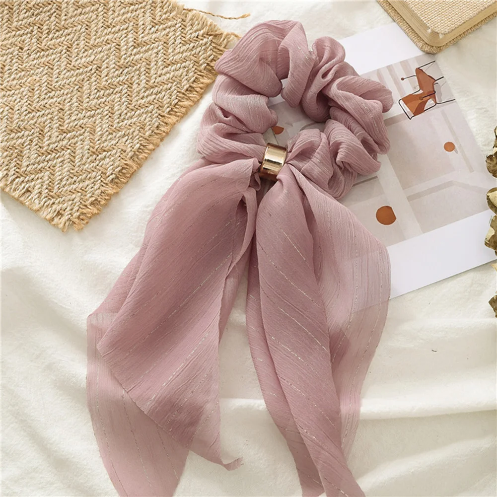 

2020 New Cute Solid Color Women Girls Scrunchie Bowknot Streamers Elastic Hair Bands Fashion Hairband Hair Accessories