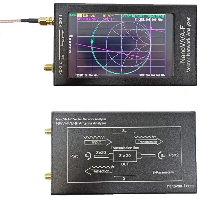 NanoVNA-F вектор сетевой анализатор 50 кГц-1 5 ГГц 4 3 дюймов коротковолновое MF HF VHF UHF