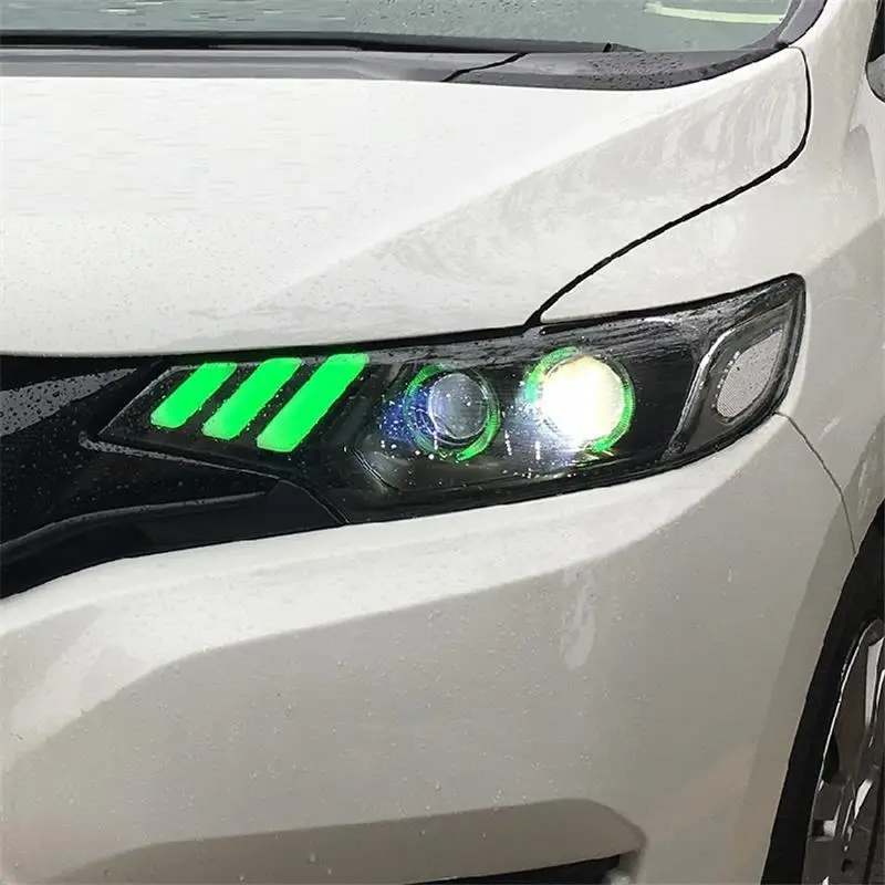 Указатель поворота, Стайлинг, Automovil, Drl, Led Assessoires, дневные ходовые огни, передние противотуманные фары, автомобильные фары в сборе, 18 для Honda Fit