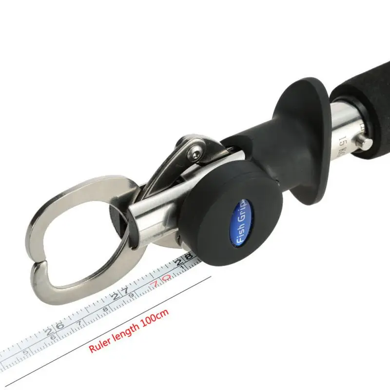 

New type of weighing stainless steel portable fish lip gripper fishing tool belt scale fishing gripper fishing gear tool