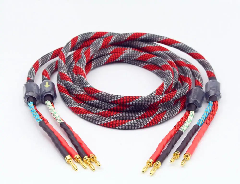 1 пара бескислородный медный аудиокабель Hi-Fi высококлассный усилитель кабель