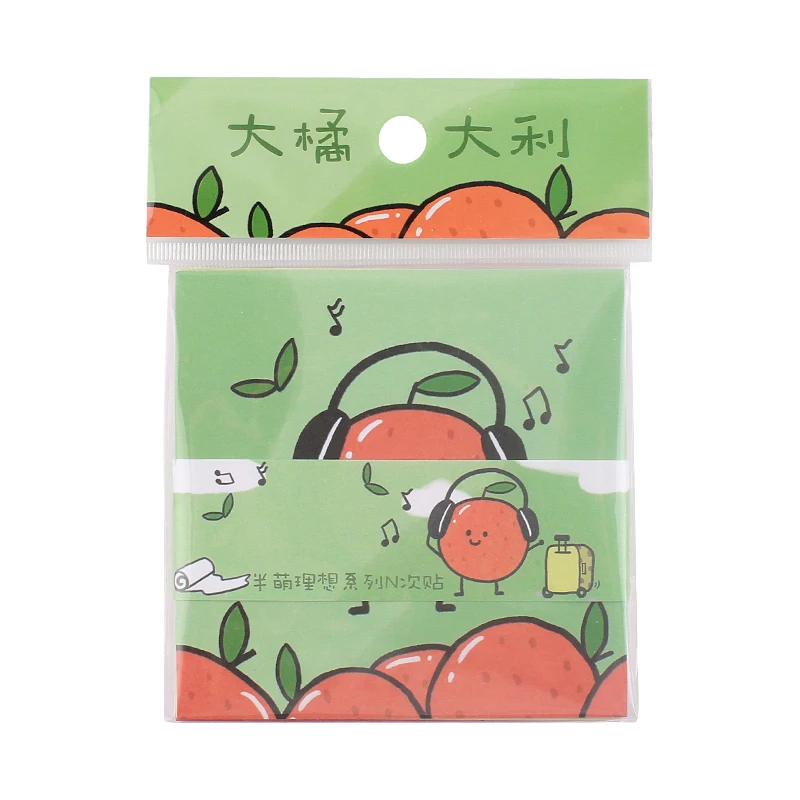 

30 Pcs/book 4 Designs Cartoon Colorful Fruit Memo Pads Self Sticky Notepad Diary Writing Points Creative Notes Memo Pads Deco