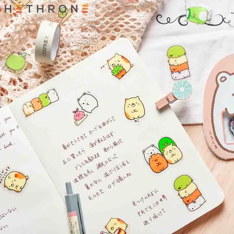 Hethrone креативный милый мультяшный животный прозрачный ПВХ стикер для учётной
