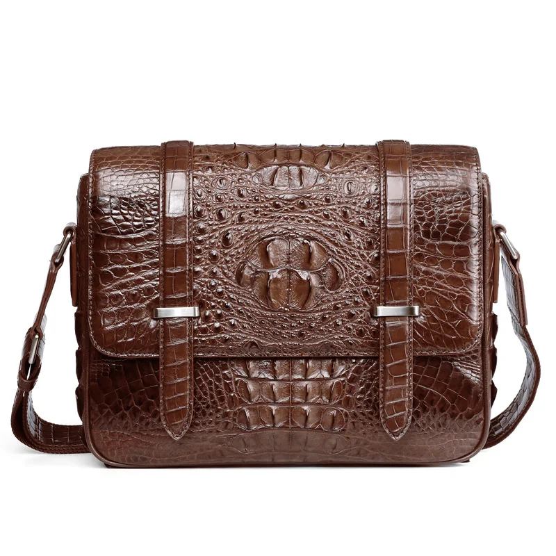 

new alligator skin men's shoulder leisure business Cambridge crossbody for men luxury real messenger genuine leather bag handbag