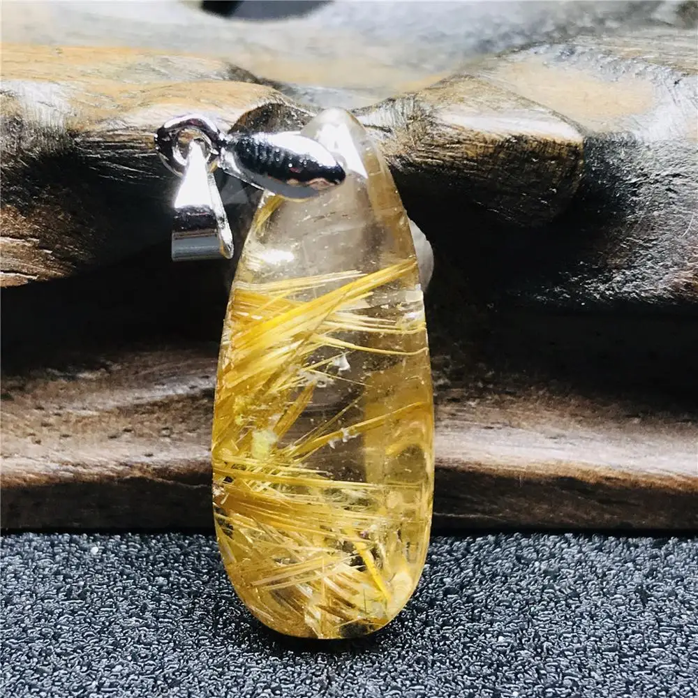 Натуральная Природное золото кулон для обувь мужчин и женщин 27x11x8 мм Титан с