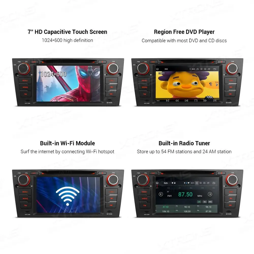 Автомобильный мультимедийный DVD-плеер XTRONS на Android 9 0 с 7 &quotэкраном GPS Wi-Fi TPMS OBD для BMW