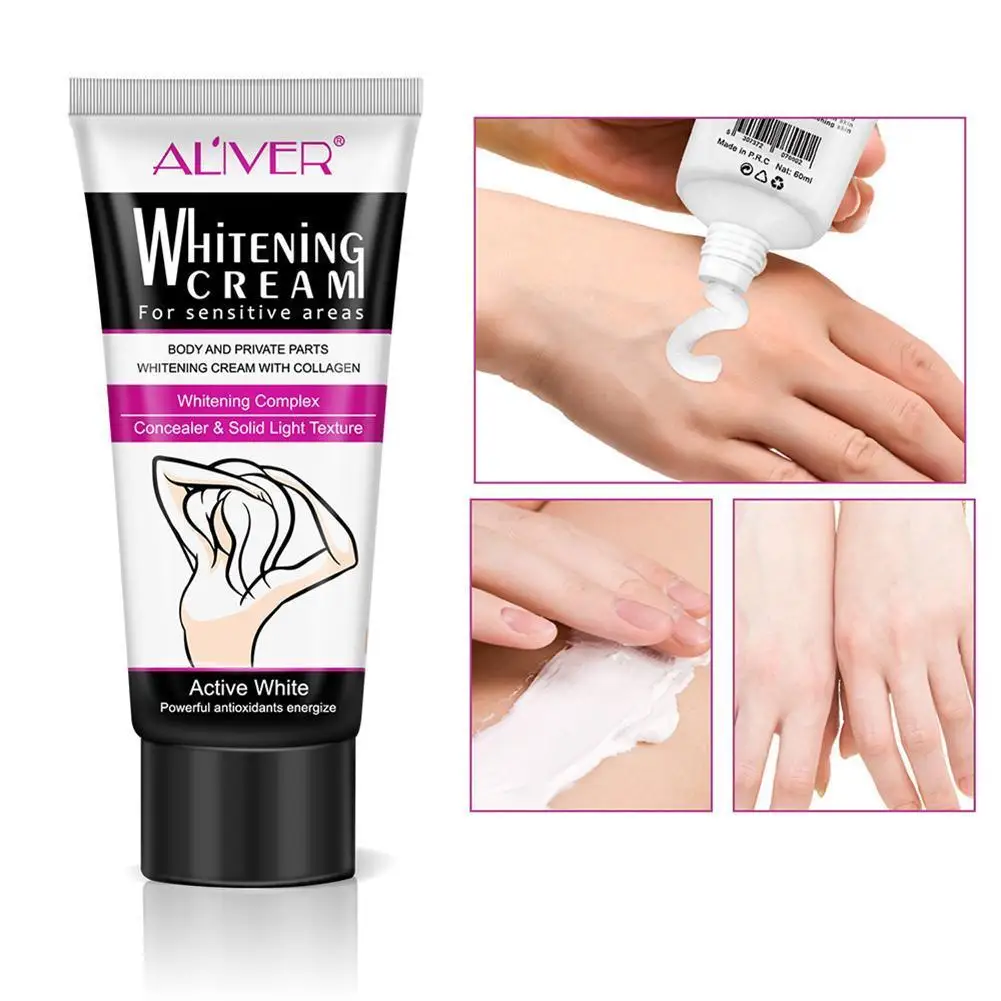 

60ml Whitening Cream Bleaching Face And Body Private Knees Whitening Skin Underarm Cream Legs Parts Whitening Lightening Cr U3H5