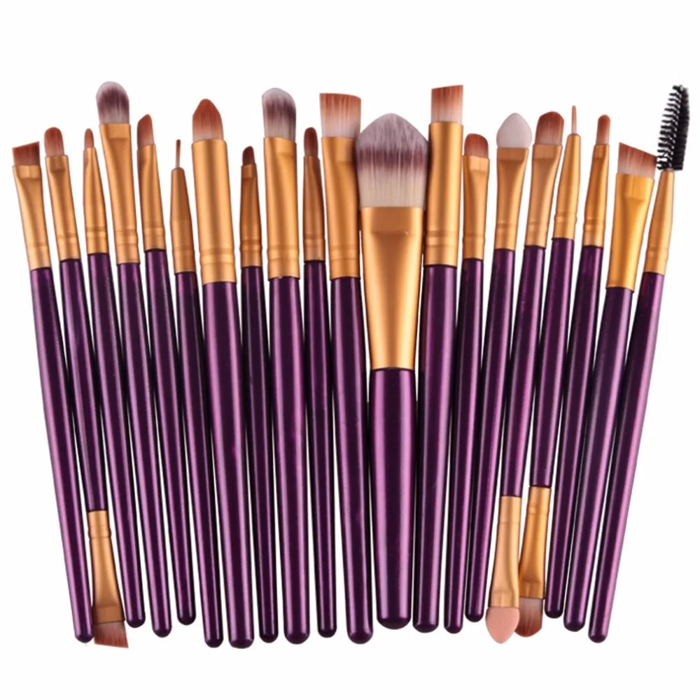 20pcs/set Makeup Brushes Pro Blending Eyeshadow Powder Foundation Eyes Eyebrow Lip Eyeliner Make up Brush Cosmetic Tool | Красота и