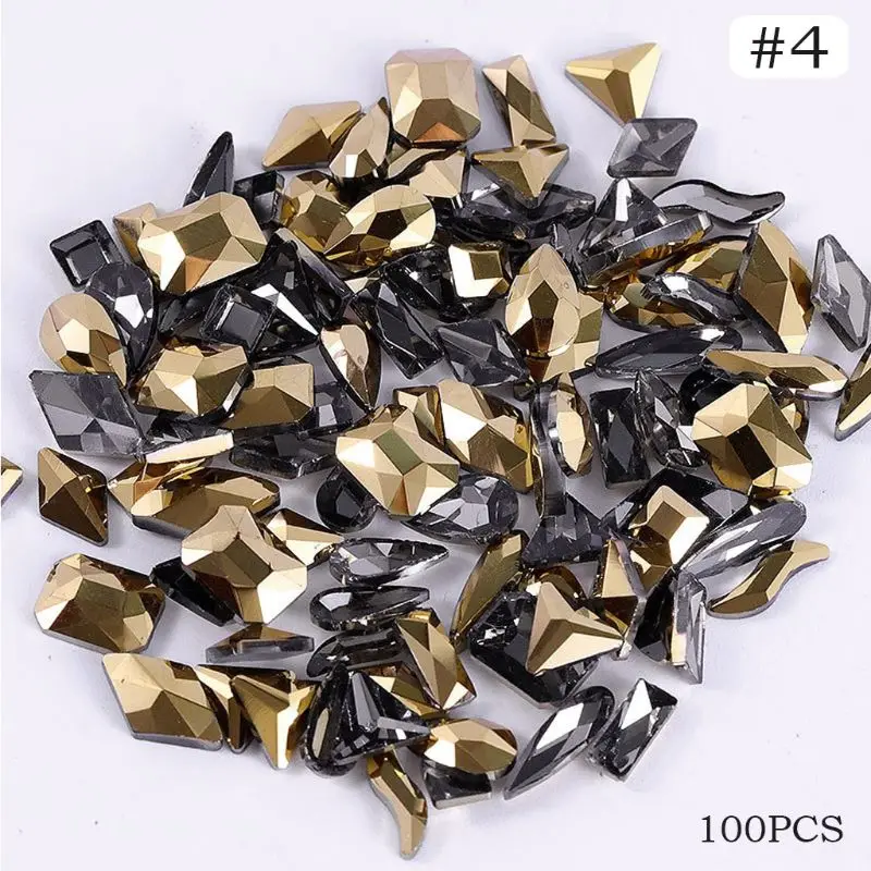

Mixed 100pcs Crystal AB Nail Art Rhinestones Strass Shiny Glass Nail Stones
