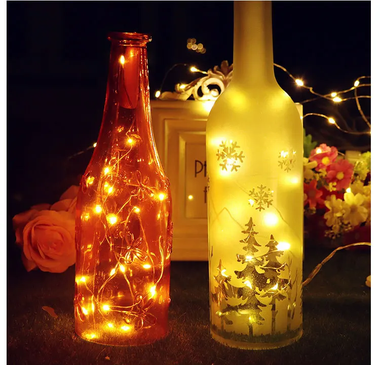 Garland led string light 20 LEDs bottle cap chandelier flash lamp for home indoor outdoo christmas and garden,lantern decoration
