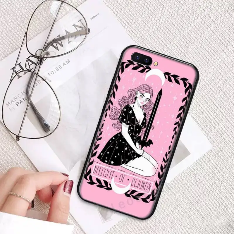 

Pink Witches moon Tarot Mystery totem Phone Case For OPPO R9 R11 R15 R17 RENO Realme S PLUS Normal 2z 3 5 C2 pro