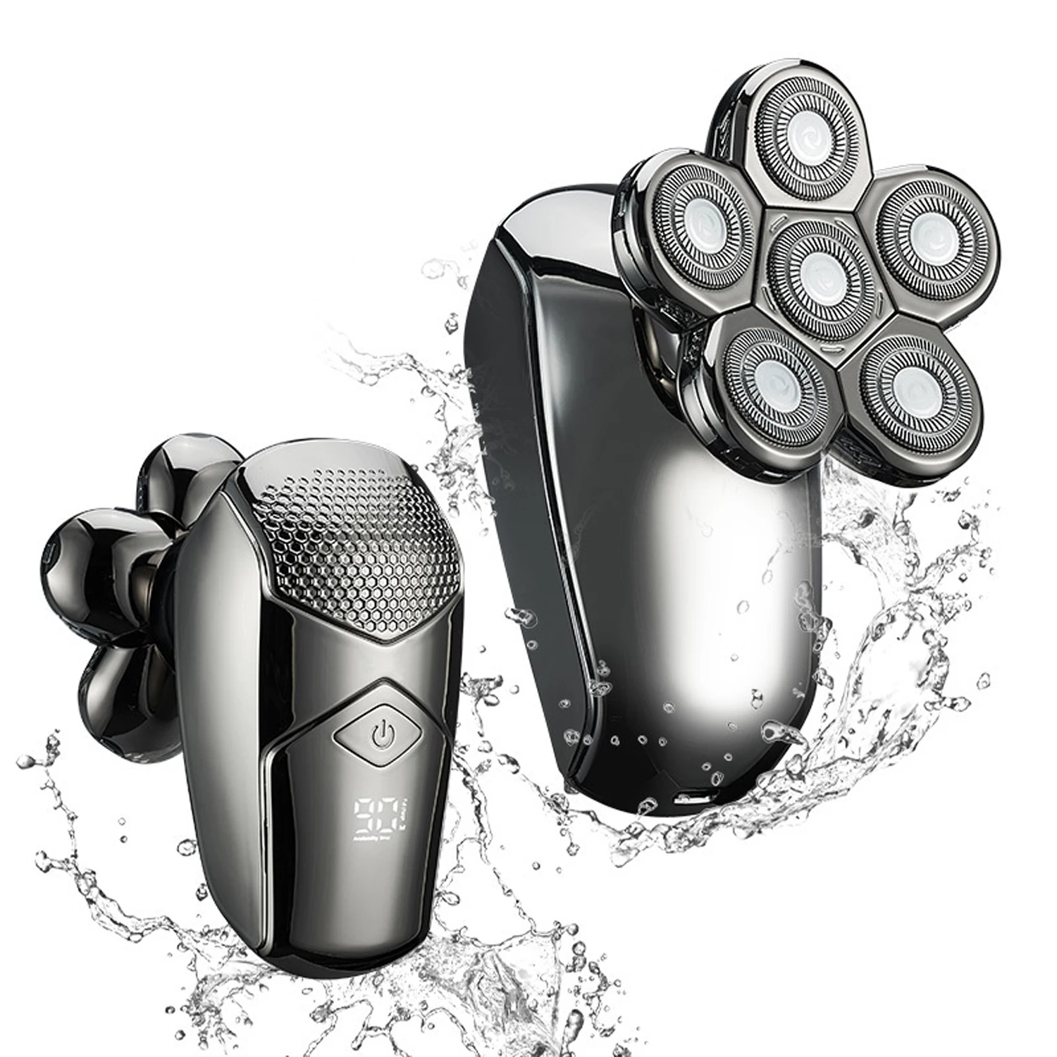 

rechargeable powerful beard hair electric shaver for men body trimmer facial grooming kit electric razor bald shaving machine