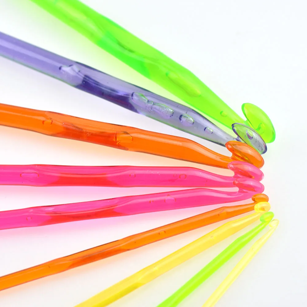 9 шт. цветные пластиковые прозрачные вязальные крючки 3 0 12 мм|Швейные иглы| |