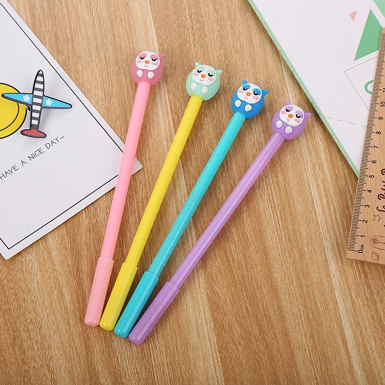

100 PCS Cartoon Stationery Owl Neutral Pen Creative Cute Student Office Supply Signature Pen Kawaii School Supplies
