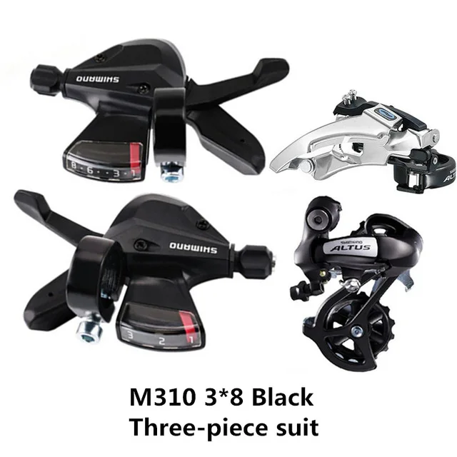 24S Pair Black SHIMANO ALTUS SL-M310, RD-M310 для горного велосипеда, переключающий палец, 7 S/8, набор скоростей, задний циферблат, FD-M310 - Цвет: 24S Pair Black