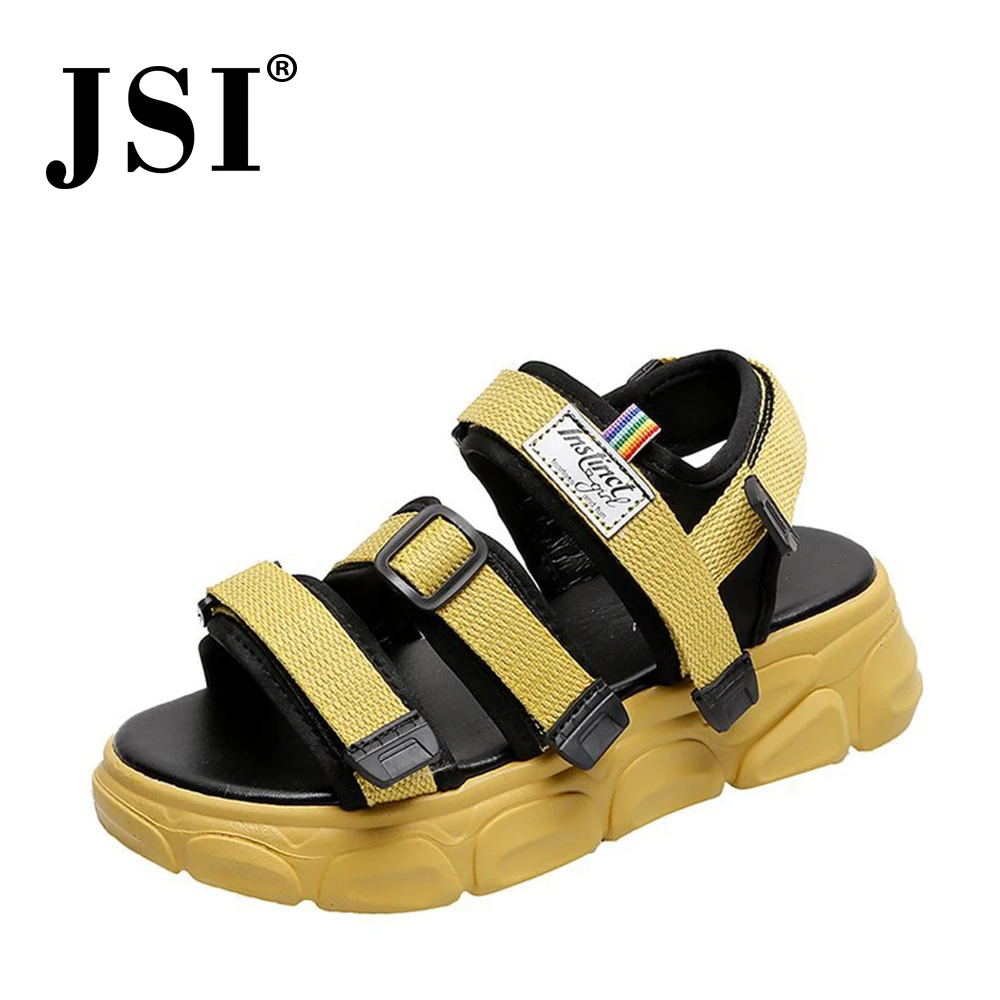 JSI sandals sneaker woman practical high quality upper hook &amplock flat easy walking casual sandal shoes jh21 | Обувь