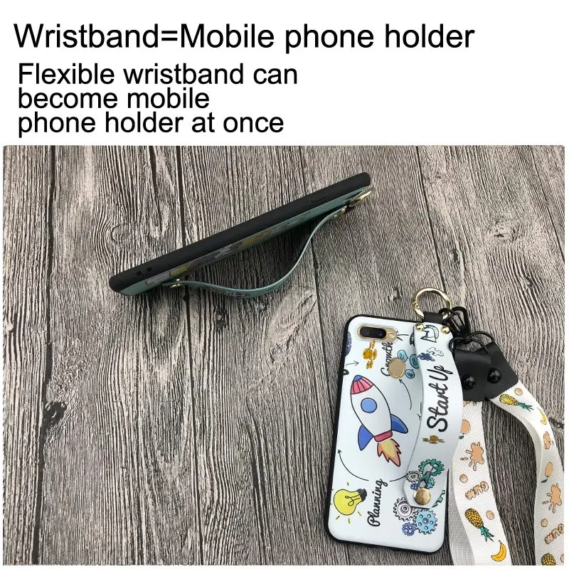 Shockproof Phone Case For Oppo A7 / AX7 A5s AX5s 6.2-inch Holder TPU Silicone Cover Lanyard Cute Cartoon Series | Мобильные телефоны