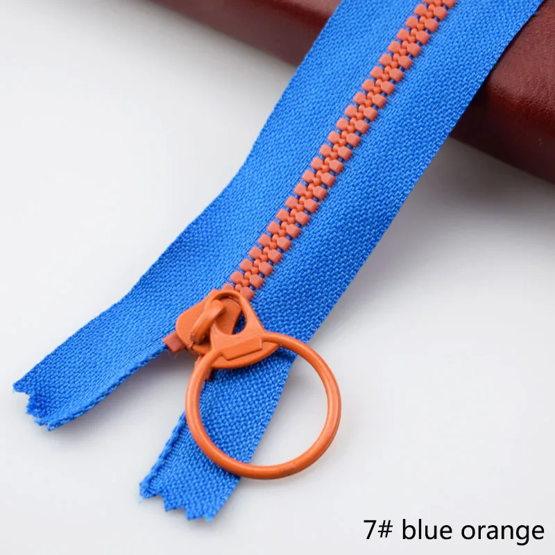 10 шт. Meetee 15-40 см 3# закрытый конец смолы молнии тяговое кольцо молния слайдер голова для шитья сумки кошелек ткань аксессуары ремесла - Цвет: 7 blue