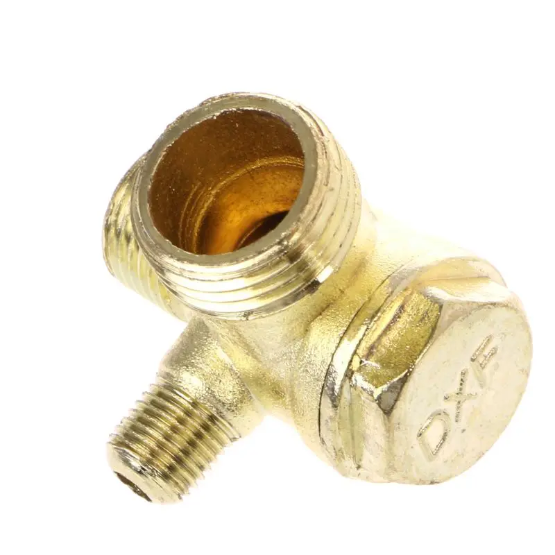 Male Thread 3 Way Metal Air Compressor Check Valve Gold Tone R9JF | Обустройство дома