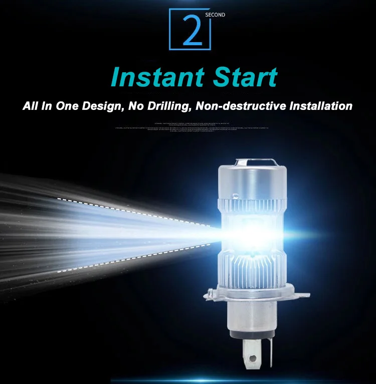 Мотоциклетный головной светильник HS1 H4 светодиодный двухлучевой мото дальнего и