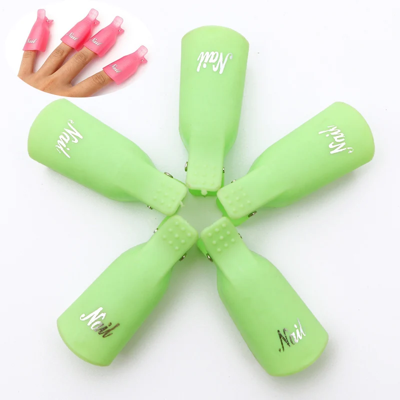 5pcs Soak Off Cap 5 Комплект инструментов для маникюра гель для снятия лака Очиститель клипса колпачок удалитель салфетки без ворса лак для ногтей хлопок кутикулы толкатель маникюрные советы - Цвет: 5pcs Soak Off Cap 5